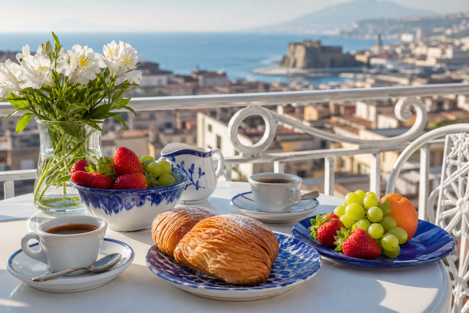 Colazione mediterranea su balcone